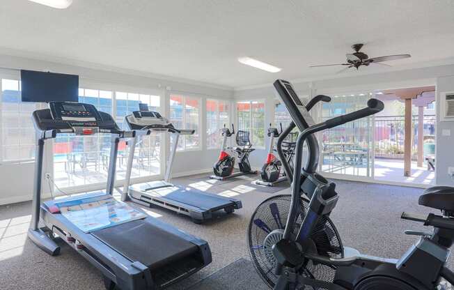Fitness Center Cardio Equipment at Dover Park Apartments, California, 94533