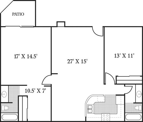 2 beds, 2 baths, 1,200 sqft, $3,388, Unit 3102