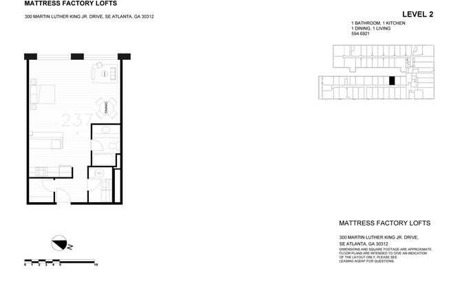 Studio, 1 bath, 595 sqft, $1,445, Unit 237
