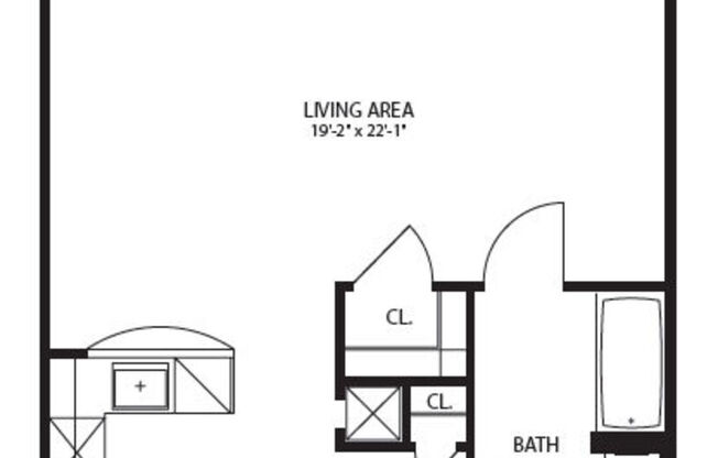 Studio, 1 bath, 664 sqft, $2,271