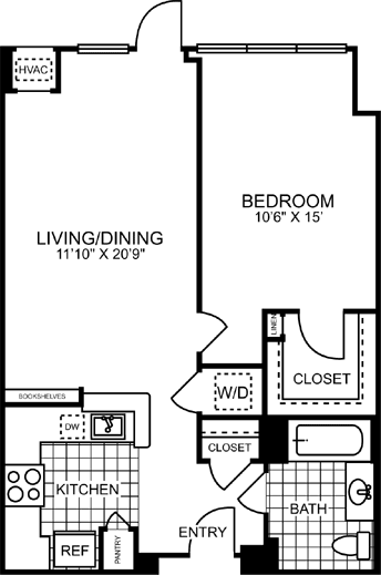1 bed, 1 bath, 740 sqft, $3,879, Unit 1-724