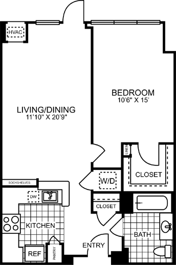 1 bed, 1 bath, 740 sqft, $4,072