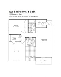 2 beds, 1 bath, 1,030 sqft, $1,440