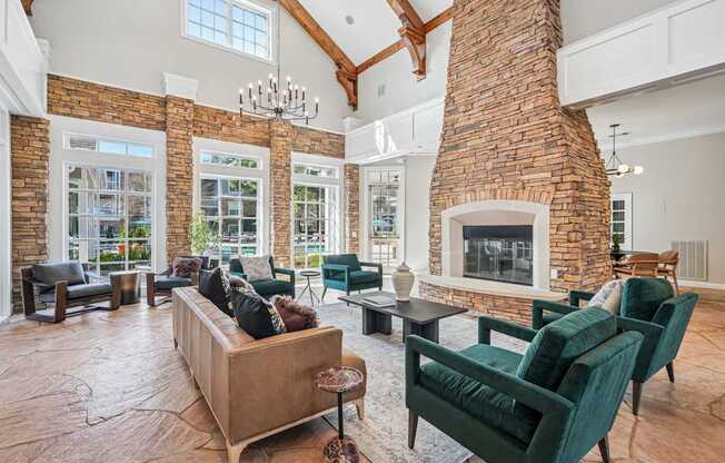 A living room with a fireplace and a couch.