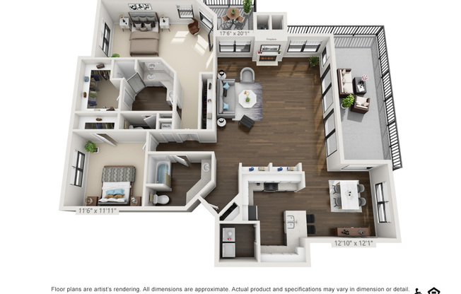 2 beds, 2 baths, 1,582 sqft, $2,682