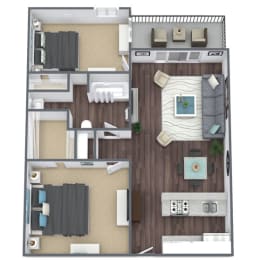 2 beds, 1 bath, 788 sqft, $1,456