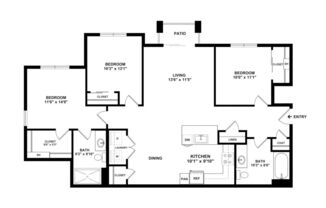3 beds, 2 baths, 1,212 sqft, $1,597