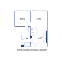 1 bed, 1 bath, 612 sqft, $2,920