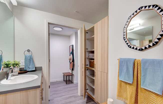 bathroom -closet at Hazel Apartments, Edmonds, WA