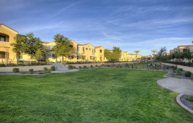 Grass Play Area at Bella Victoria Apartments in Mesa Arizona January 2021
