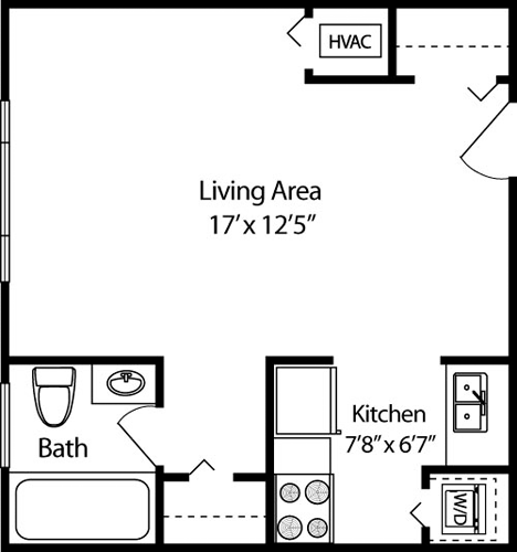 Studio, 1 bath, 362 sqft, $1,787, Unit 303