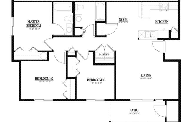 3 beds, 2 baths, 1,197 sqft, $1,695, Unit Unit # 208