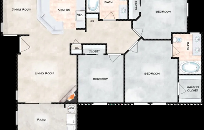 3 beds, 2 baths, 1,315 sqft, $3,295, Unit Unit 0503