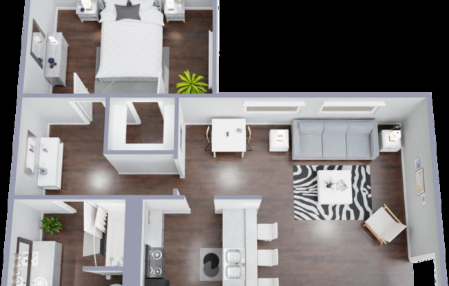 1 bed, 1 bath, 603 sqft, $844