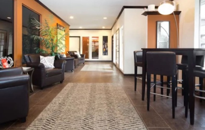 Resident Lounge with Seating and Dining Table