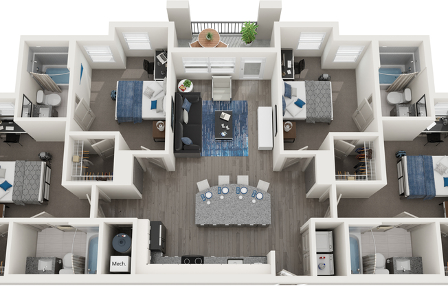 4 beds, 4 baths, 1,393 sqft, $899