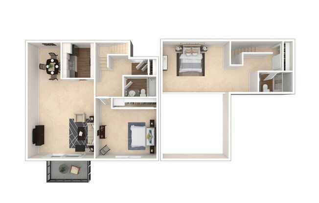 2 beds, 2 baths, 1,275 sqft, $2,922