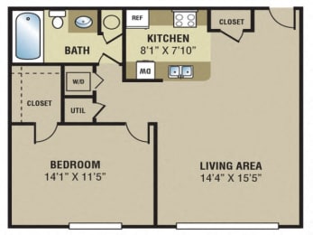 1 bed, 1 bath, 720 sqft, $903