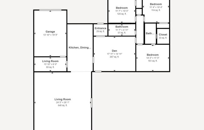 3 beds, 2 baths, 2,043 sqft, $1,700