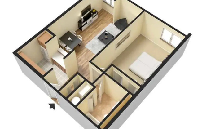 1 bed, 1 bath, 550 sqft, $945, Unit 404A