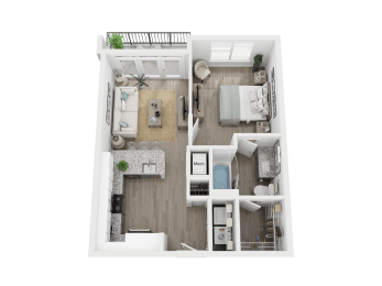 1 bed, 1 bath, 631 sqft, $1,612