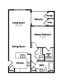 1 bed, 1 bath, 825 sqft, $1,671