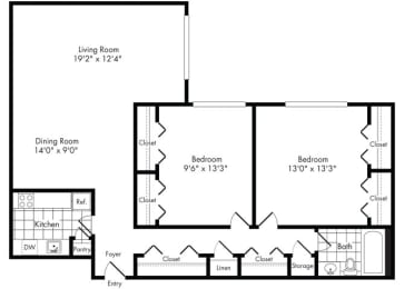 2 beds, 1 bath, 1,138 sqft, $2,450