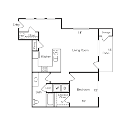 1 bed, 1 bath, 822 sqft, $1,719