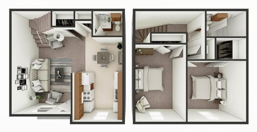 2 beds, 2 baths, 982 sqft, $853