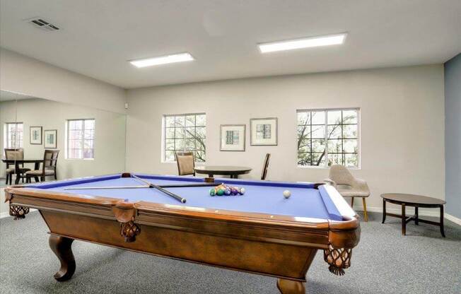 Game room with billiards table