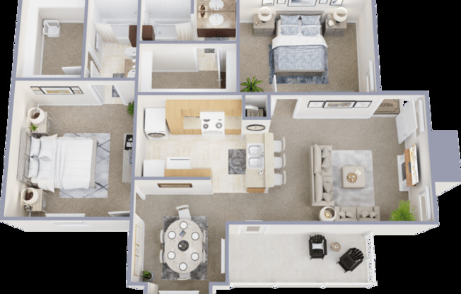 2 beds, 2 baths, 965 sqft, $1,347