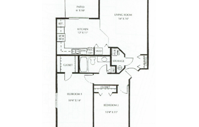 2 beds, 1 bath, 1,000 sqft, $1,595, Unit 1151-9