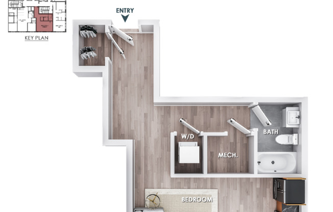 Studio, 1 bath, 675 sqft, $1,575