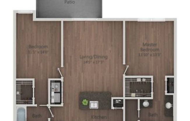 2 beds, 2 baths, 1,158 sqft, $1,874