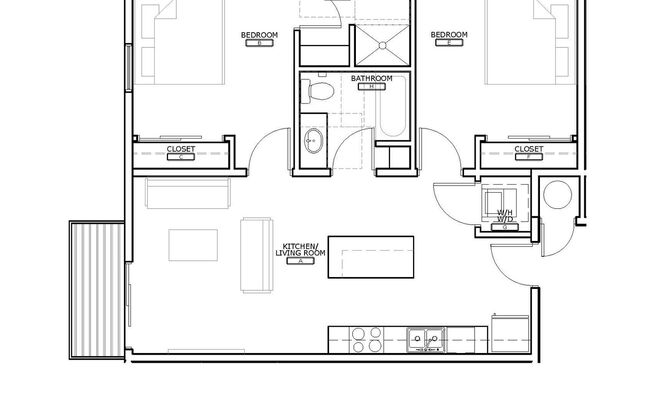 2 beds, 2 baths, 956 sqft, $1,595, Unit 524