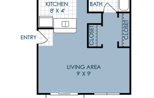 Studio, 1 bath, 460 sqft, $1,420