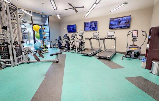 Fitness Center With Modern Equipment at Civic at Frisco Square Apartments, Frisco, TX
