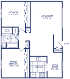 2 beds, 1 bath, 1,025 sqft, $1,155