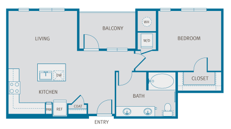 1 bed, 1 bath, 775 sqft, $1,613