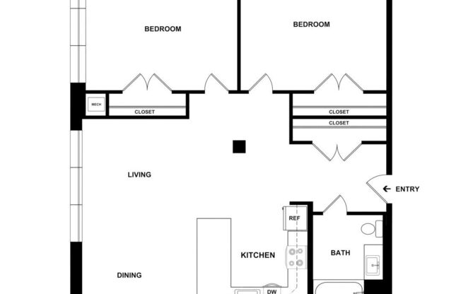 2 beds, 1 bath, 1,063 sqft, $1,857