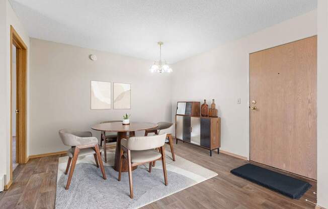 Dining Area with Overhead Lighting