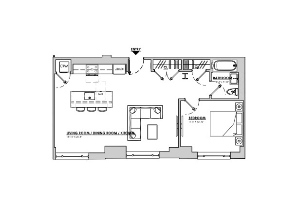 1 bed, 1 bath, 788 sqft, $7,150, Unit 209