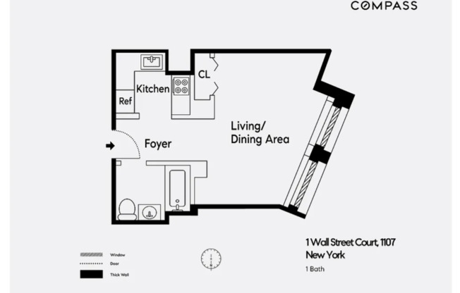 Studio, 1 bath, $3,375, Unit 1107