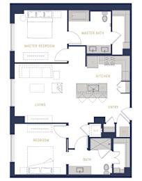 2 beds, 2 baths, 1,100 sqft, $2,439