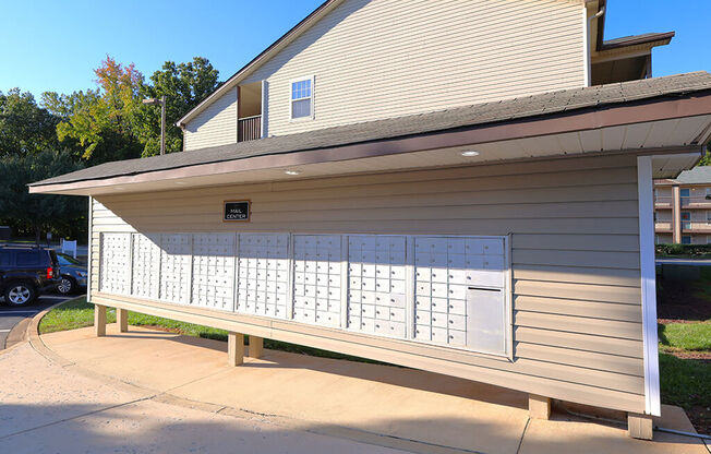 The mailbox area at residences at forestdale apartments