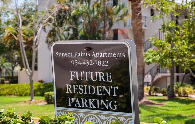 Sunset Palms Parking Sign