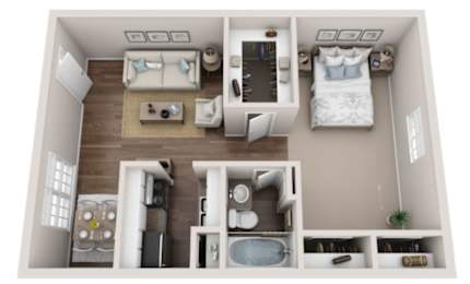 1 bed, 1 bath, 697 sqft, $810