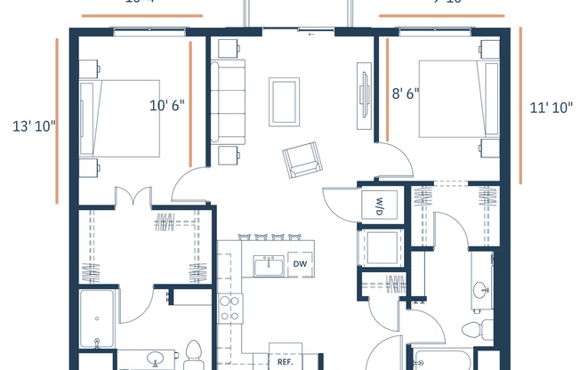 2 beds, 2 baths, 1,047 sqft, $2,292, Unit 524