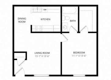 1 bed, 1 bath, 572 sqft, $1,320