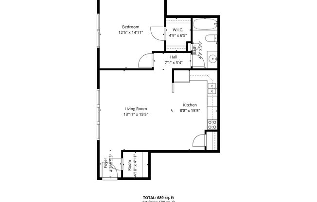 1 bed, 1 bath, 582 sqft, $1,049, Unit 922-04